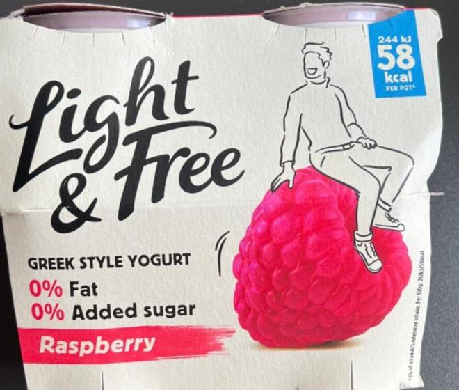 Fotografie - light and free Greek style yogurt Raspberry