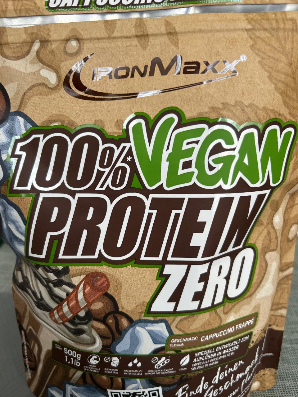 Fotografie - 100% Vegan protein zero Cappuccino frappe IronMaxx