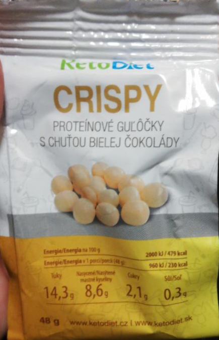 Fotografie - Crispy proteinové kuličky s chutí bílé čokolády Ketodiet