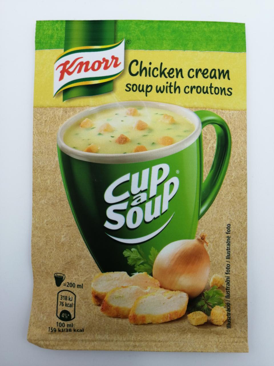 Fotografie - Krémová kuřecí instantní polévka s krutony Knorr