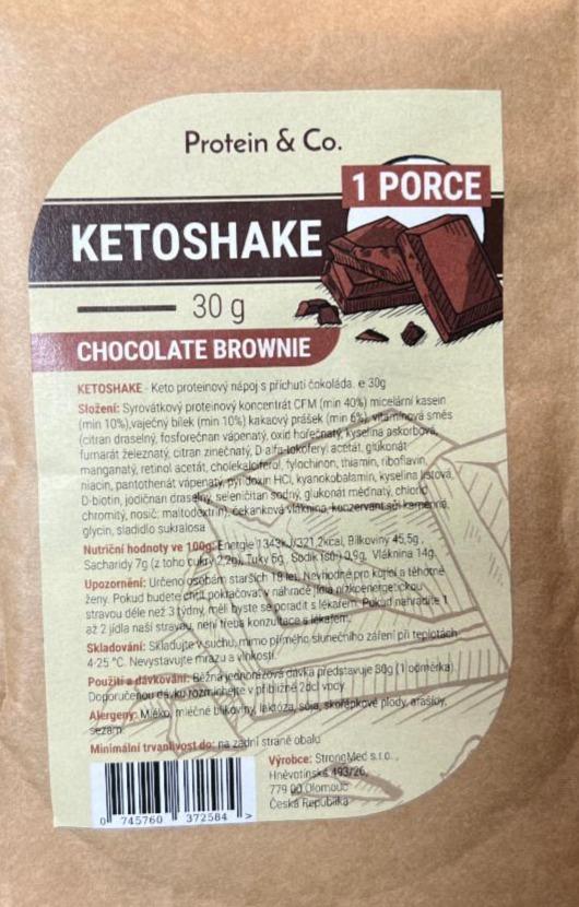 Fotografie - Ketoshake chocolate brownie Protein & Co.