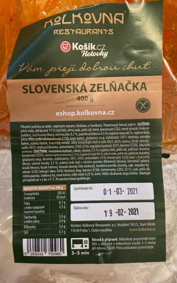 Fotografie - Slovenská zelňačka Kolkovna Hotovky Košík.cz