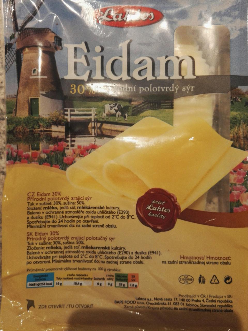 Fotografie - Eidam 30% Přírodní polotvrdý sýr