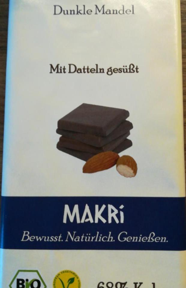 Fotografie - Datteln Schokolade Dunkle Mandel 68% kakao MAKRi