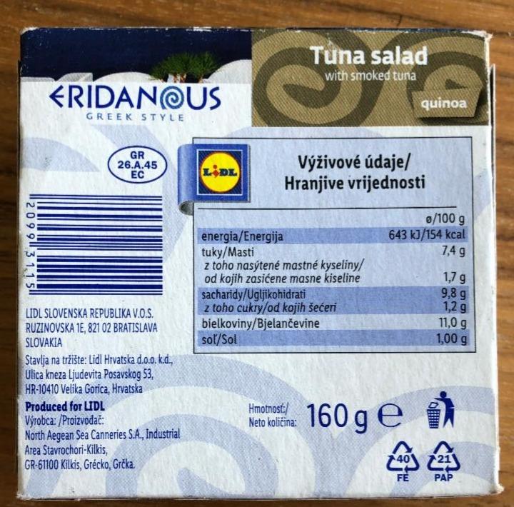 Fotografie - Tuna salad Quinoa Eridanous
