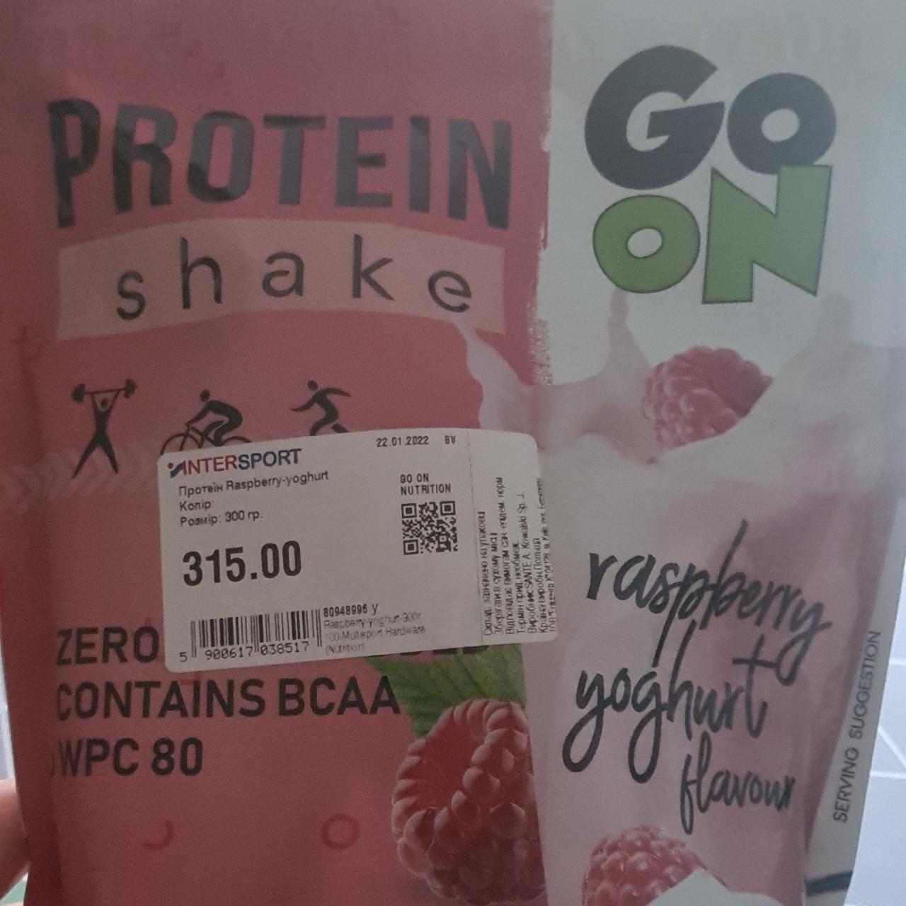 Fotografie - Protein shake Rapsberry and youghurt Go on