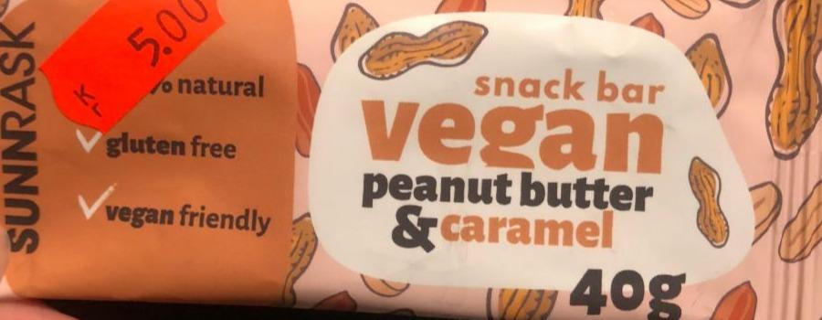 Fotografie - Snack bar Vegan peanut butter & caramel Sunnrask