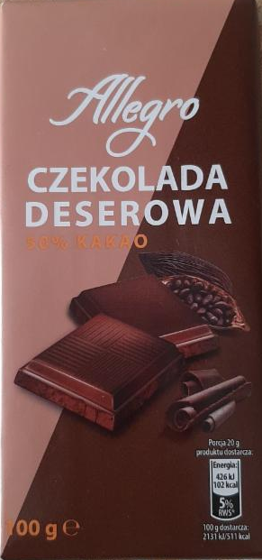 Fotografie - Czekolada Deserowa 50% Kakao Allegro