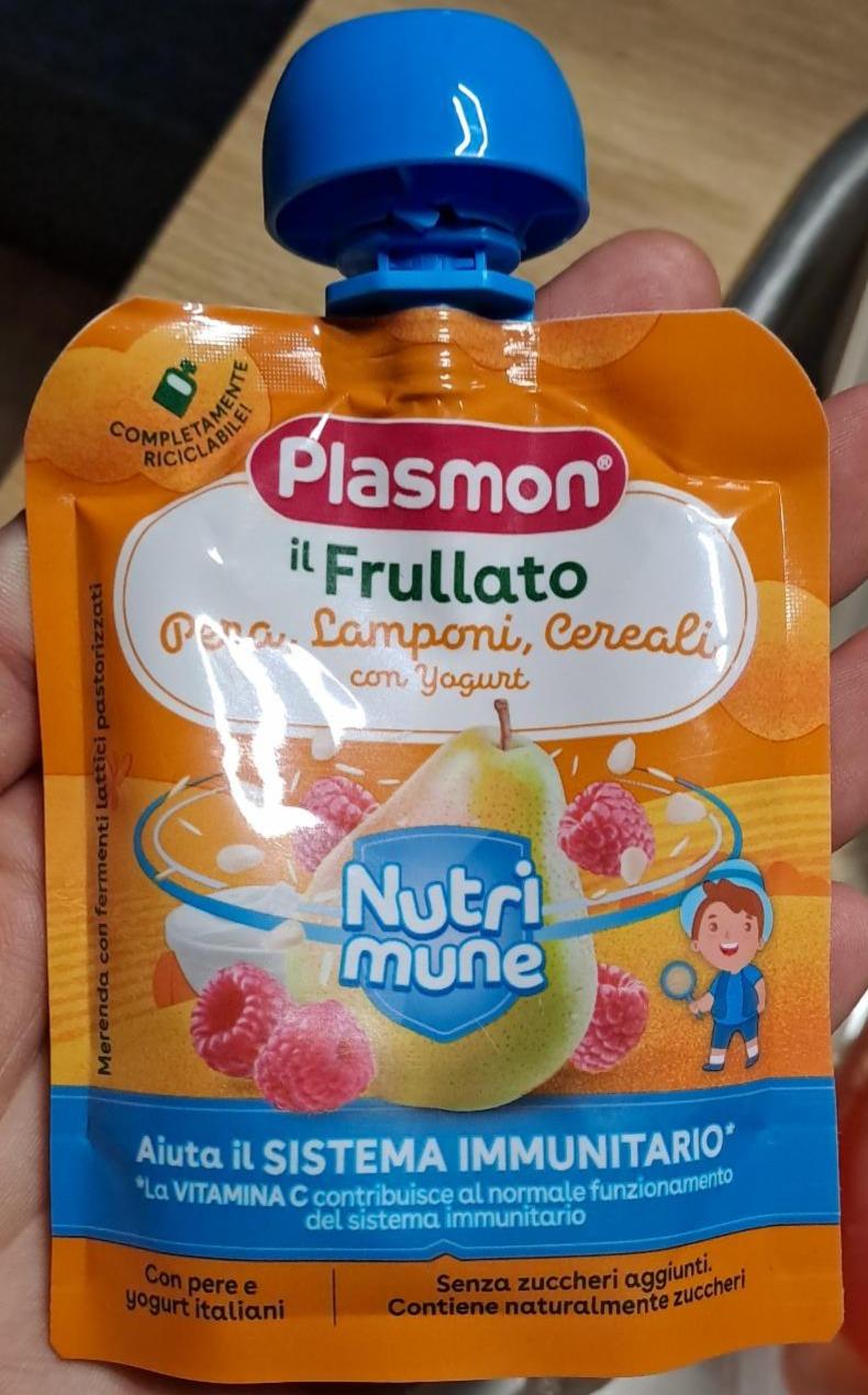 Fotografie - Smoothie NUTRI-MUNE bezlepkové ovocno-jogurtové hruška a malina s cereáliemi Plasmon