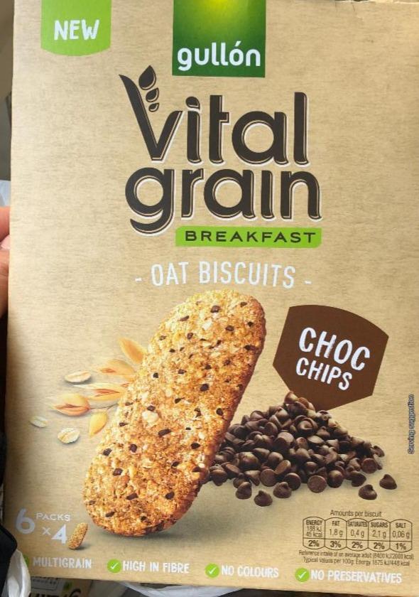 Fotografie - Vital Grain Breakfast Oat Biscuits Choc Chips Gullón