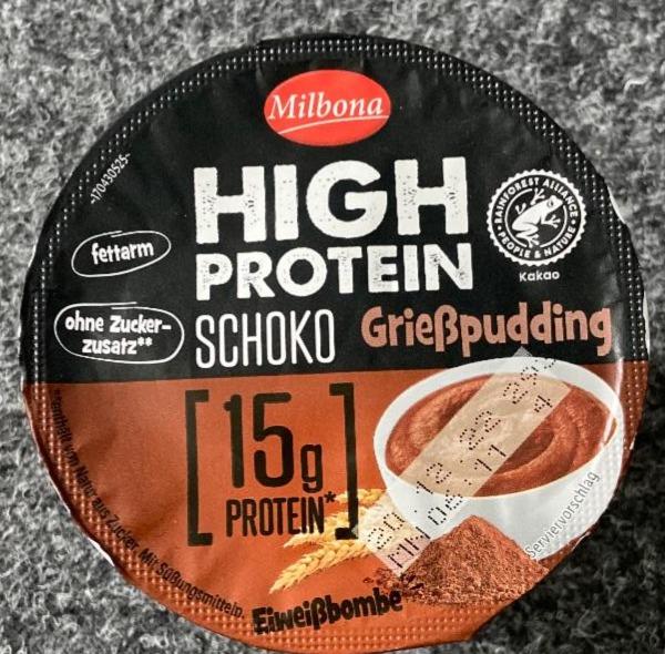 Fotografie - High Protein Schoko Griesspudding Milbona