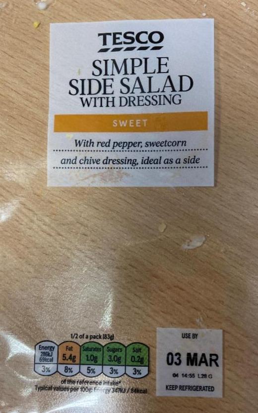 Fotografie - Simple Side Salad with Dressing Tesco
