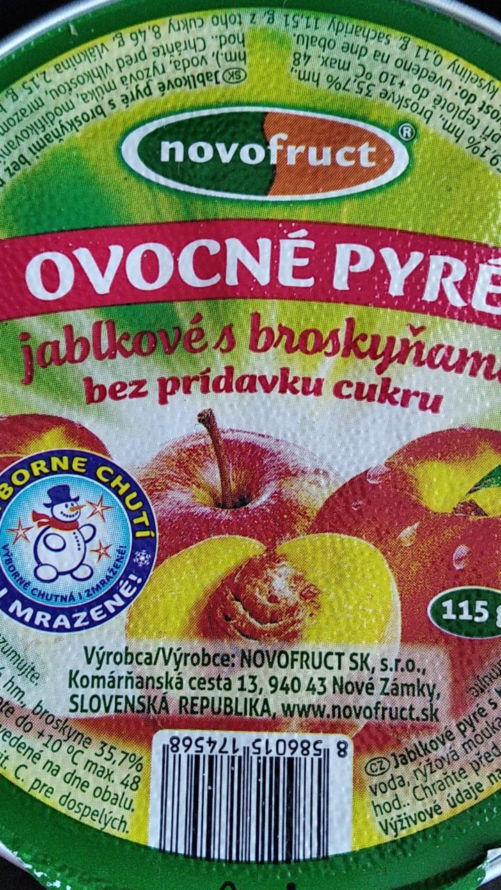 Fotografie - Ovocné pyré jablkové s broskvemi bez přidaného cukru Novofruct
