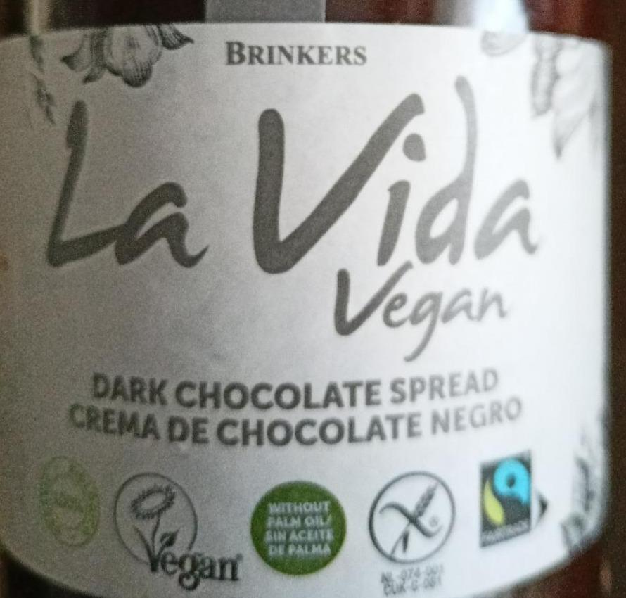 Fotografie - La Vida Vegan Dark chocolate spread crema de chocolate negro Brinkers
