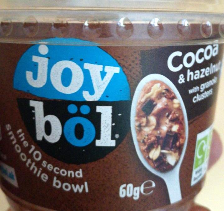 Fotografie - Granola smoothie bowl cocoa & hazelnut with granola clusters Joy böl