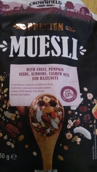 Fotografie - Premium muesli with fruit, pumpkin, seeds, almonds, cashew nuts and hazelnuts Crownfield