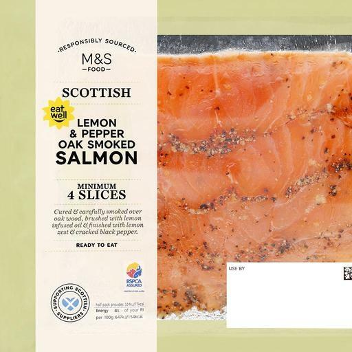 Fotografie - Scottish Lemon & Pepper Oak Smoked Salmon M&S Food