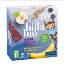 Fotografie - Hafer-Fruchtriegel Apfel, Banane & Heidelbeere Billa Bio
