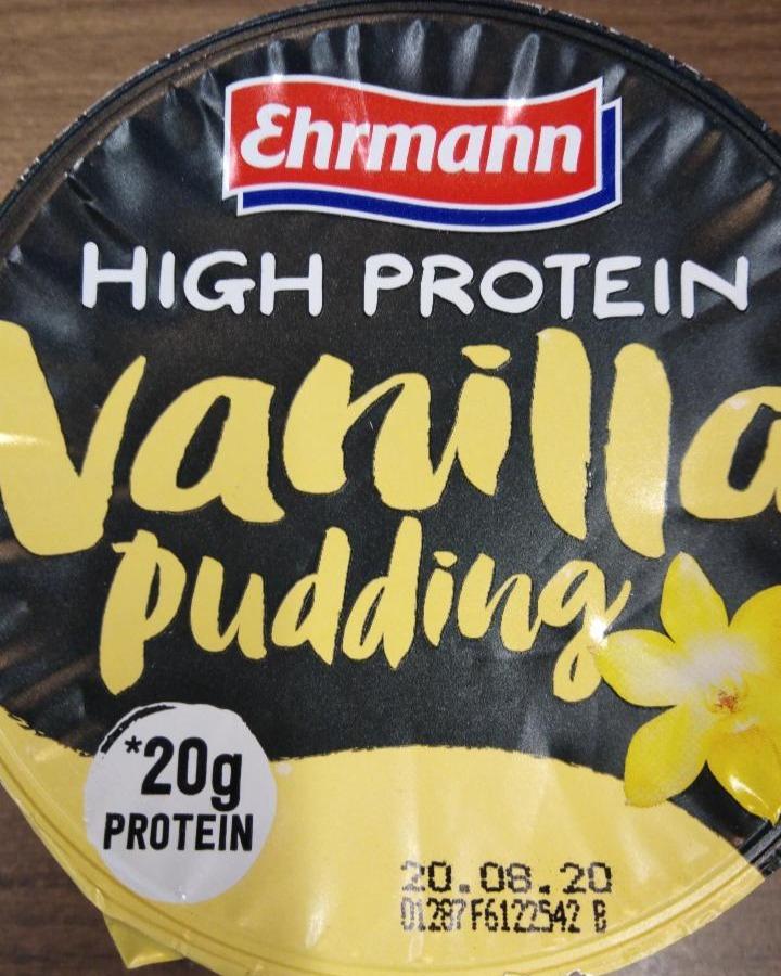 Fotografie - High protein pudding vanilla (vanilkový proteinový pudinkový dezert) Ehrmann