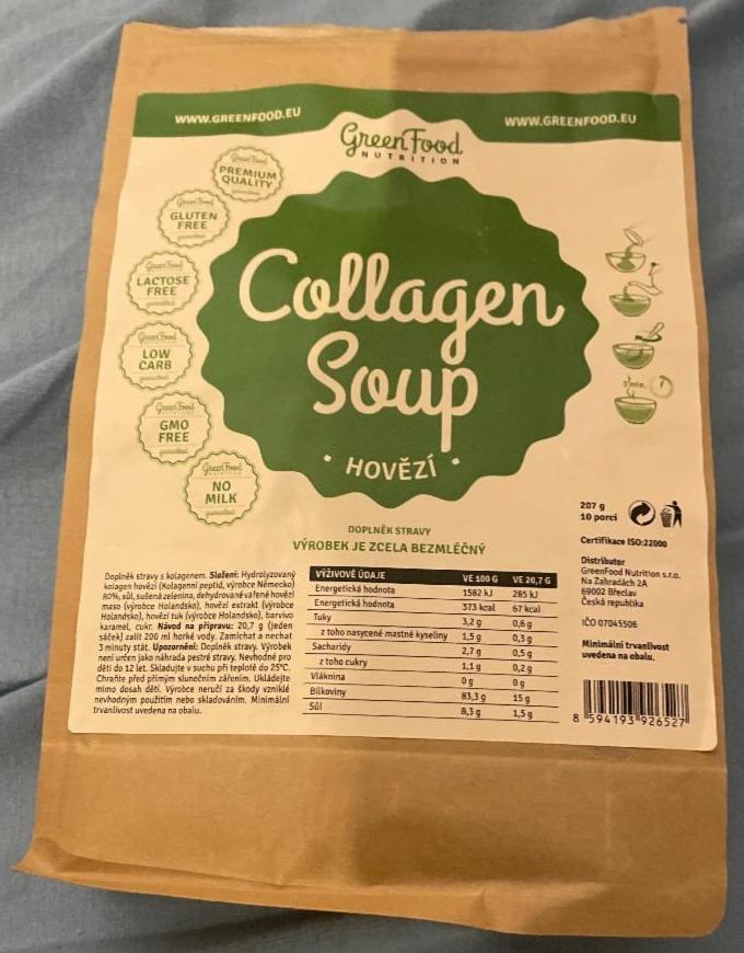 Fotografie - GreenFood Nutrition Collagen Soup hovězí