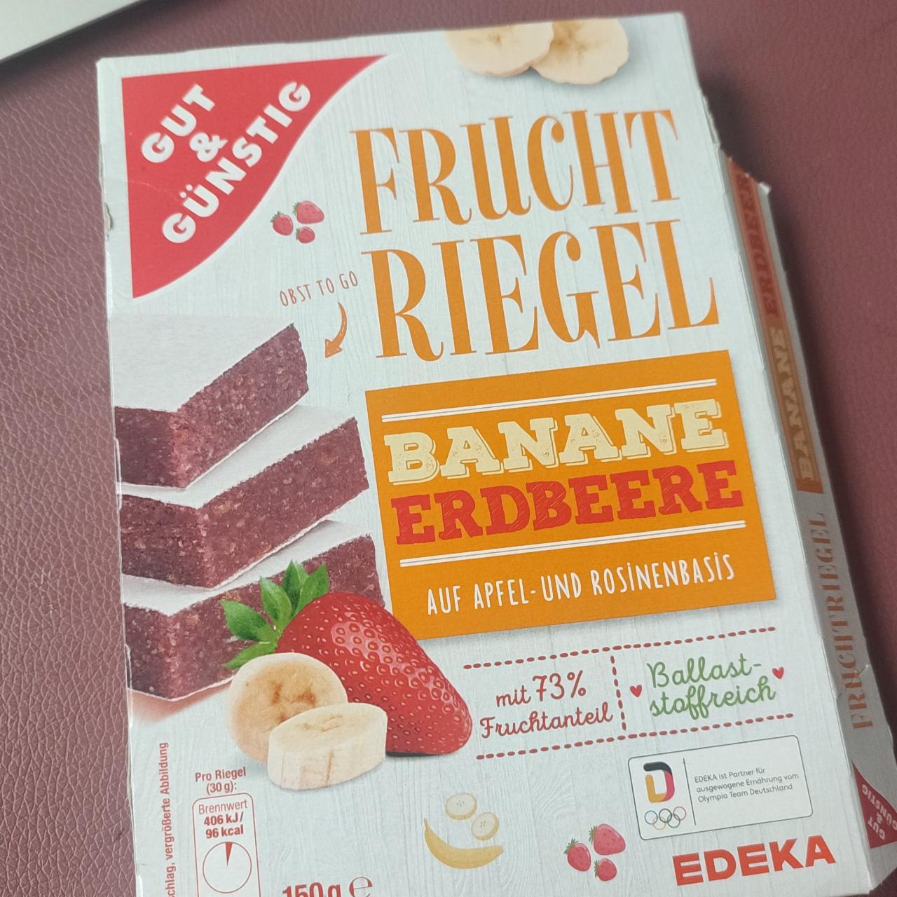 Fotografie - Fruchtriegel Banane-Erdbeere Gut & Günstig