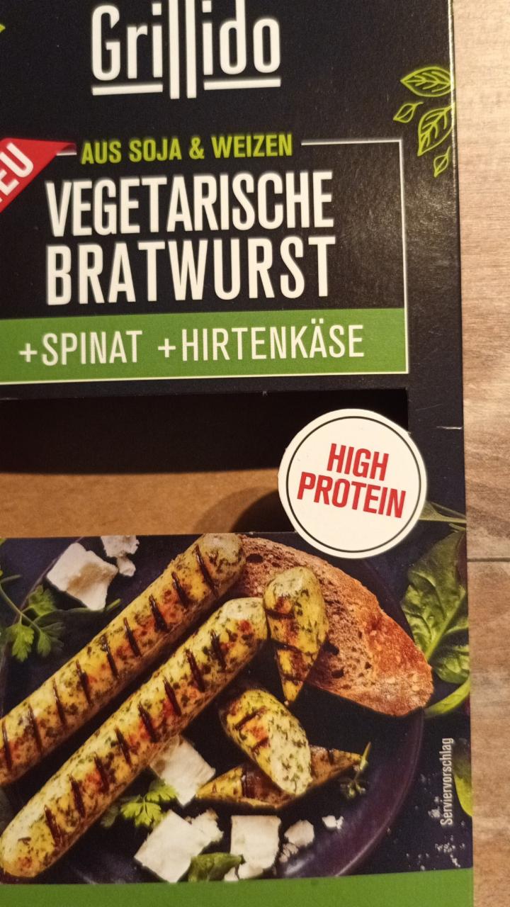 Fotografie - Vegetarische Bratwurst +Spinat +Hirtenkäse Grillido