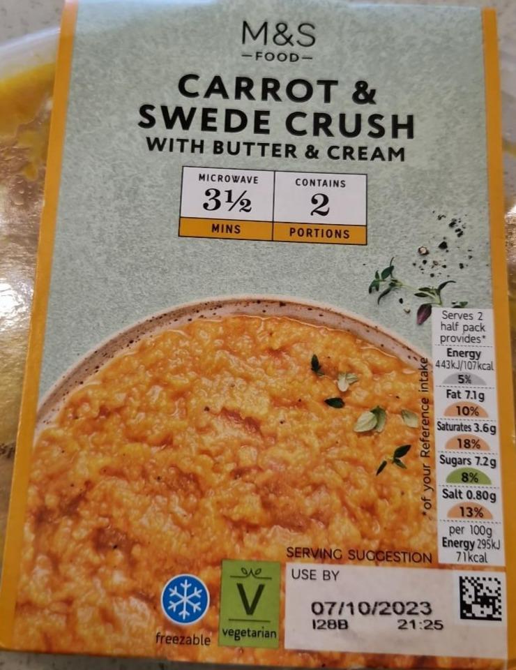 Fotografie - Carrot & Swede crush with butter & cream M&S Food