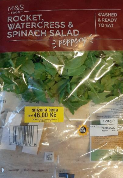 Fotografie - Rocket, watercress & spinach salad peppery Marks & Spencer