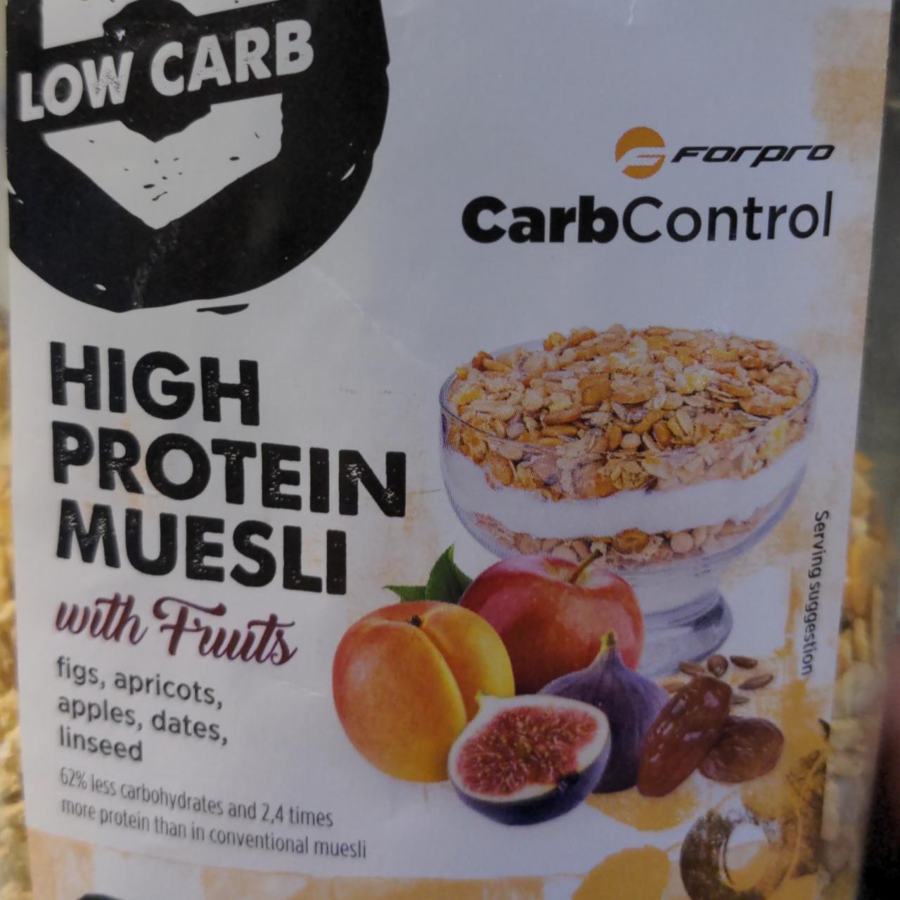 Fotografie - CarbControl High protein Muesli with fruits Forpro