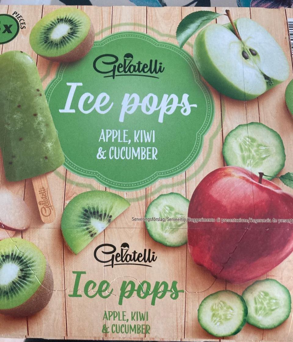 Fotografie - Ice pops apple kiwi & cucumber Gelatelli