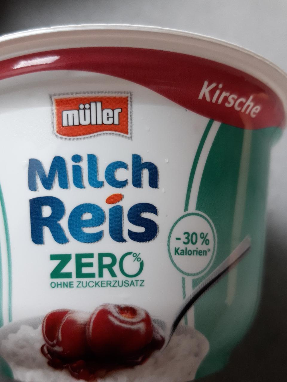 Fotografie - Milch Reis Zero ohne zuckerzusatz Kirsche Müller