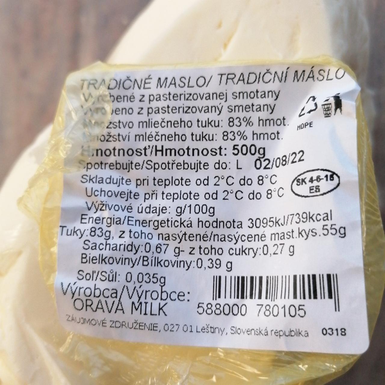 Fotografie - Tradiční máslo ORAVA MILK