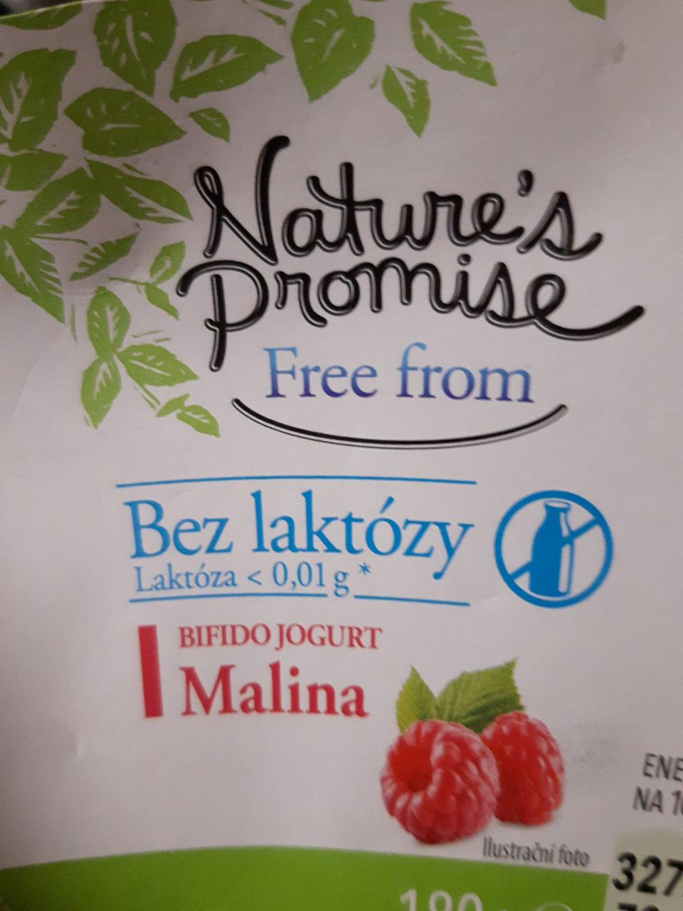 Fotografie - Jogurt s malinami bez laktózy Nature's Promise