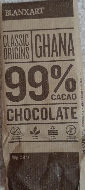 Fotografie - Dark chocolate 99% cacao Ghana Blanxart