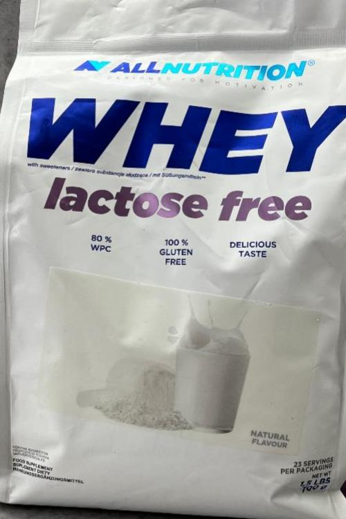 Fotografie - Whey lactose free Natural flavour Allnutrition
