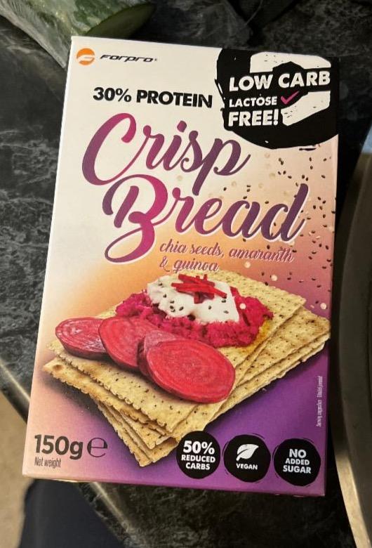 Fotografie - Low Carb Crisp Bread 30% protein Chia Seeds Amaranth & Quinoa Forpro
