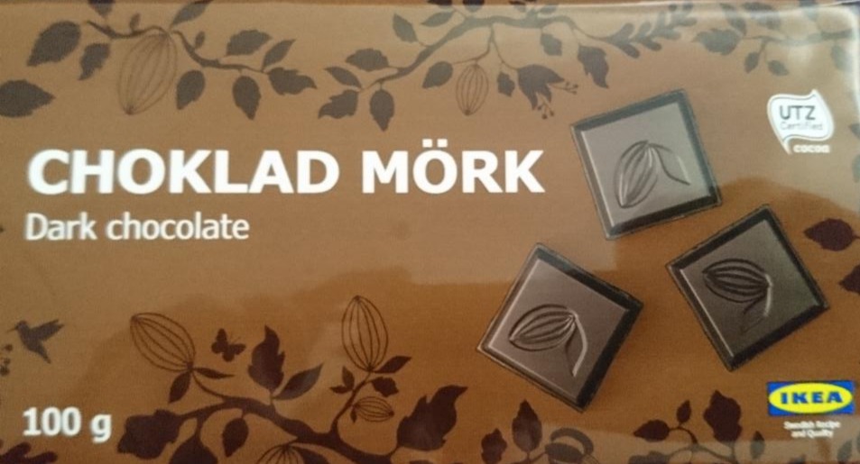 Fotografie - Choklad Mörk jemná hořká čokoláda Ikea