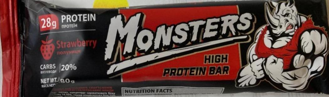 Fotografie - High Protein Bar Strawberry Monsters
