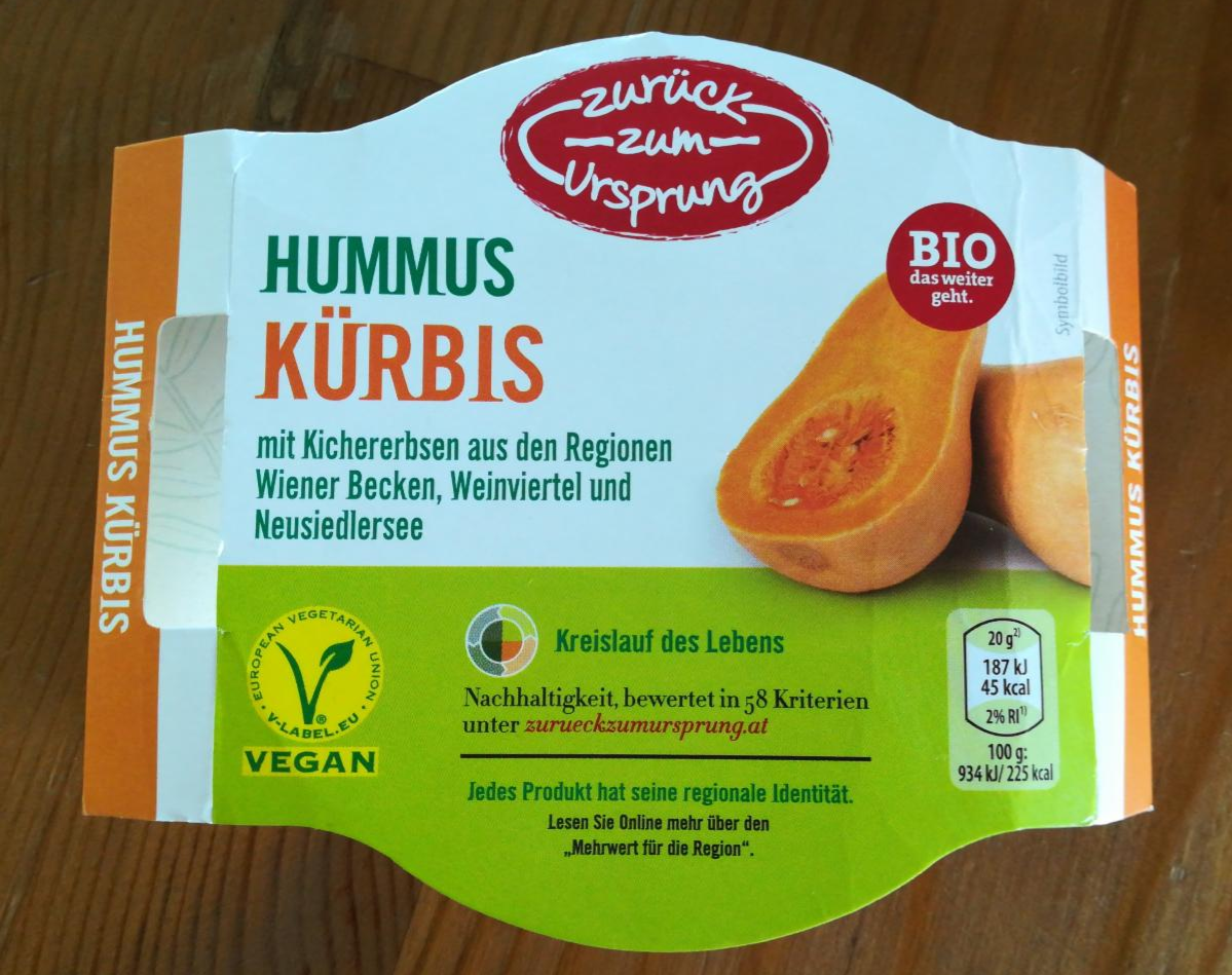 Fotografie - Bio-Hummus Kürbis - Zurück zum Ursprung
