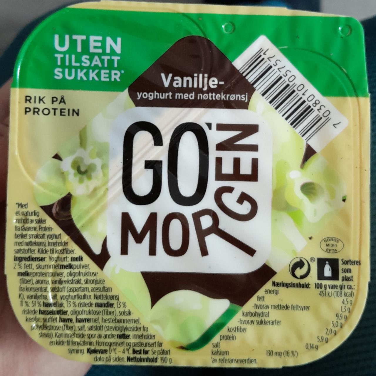 Fotografie - Vanilje yoghurt med nøttekrønsj Go'Morgen