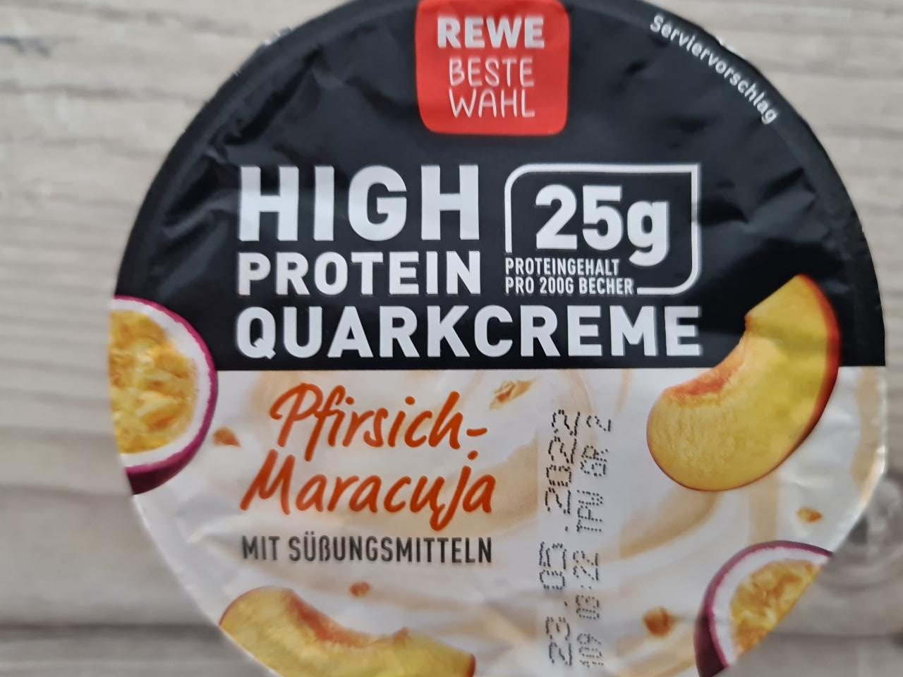 Fotografie - High Protein Quarkcreme Pfirsich-Maracuja Rewe beste wahl