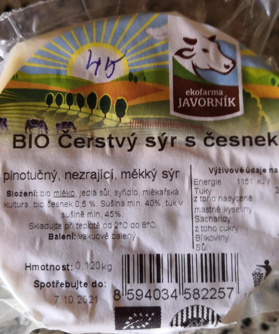 Fotografie - Bio čerstvý sýr s česnekem ekofarma Javorník