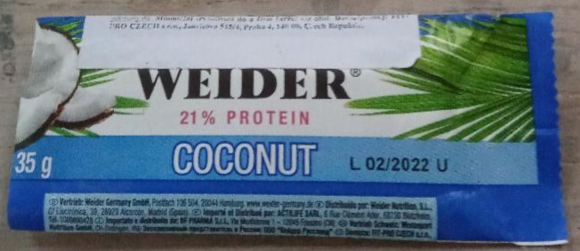 Fotografie - 21% Protein Coconut Weider