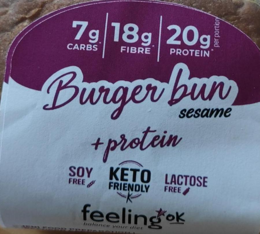 Fotografie - Burger bun sezame protein Feeling ok
