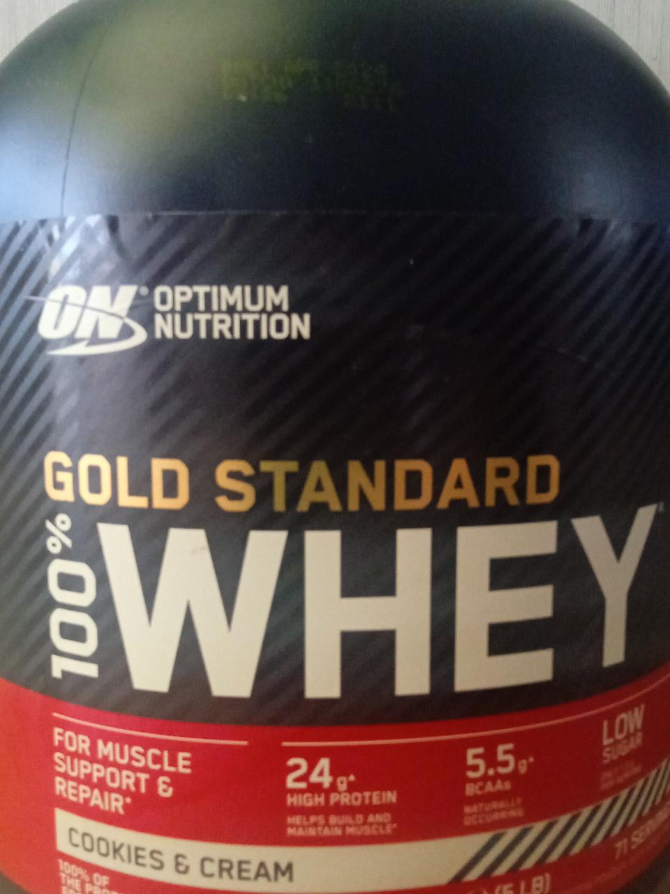 Fotografie - Gold Standard 100% Whey Protein cookies & cream Optimum Nutrition
