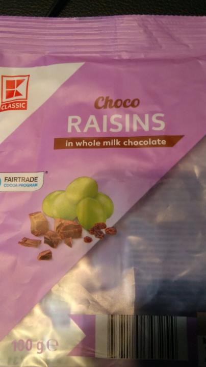 Fotografie - Choco raisins in whole milk chocolate K-Classic