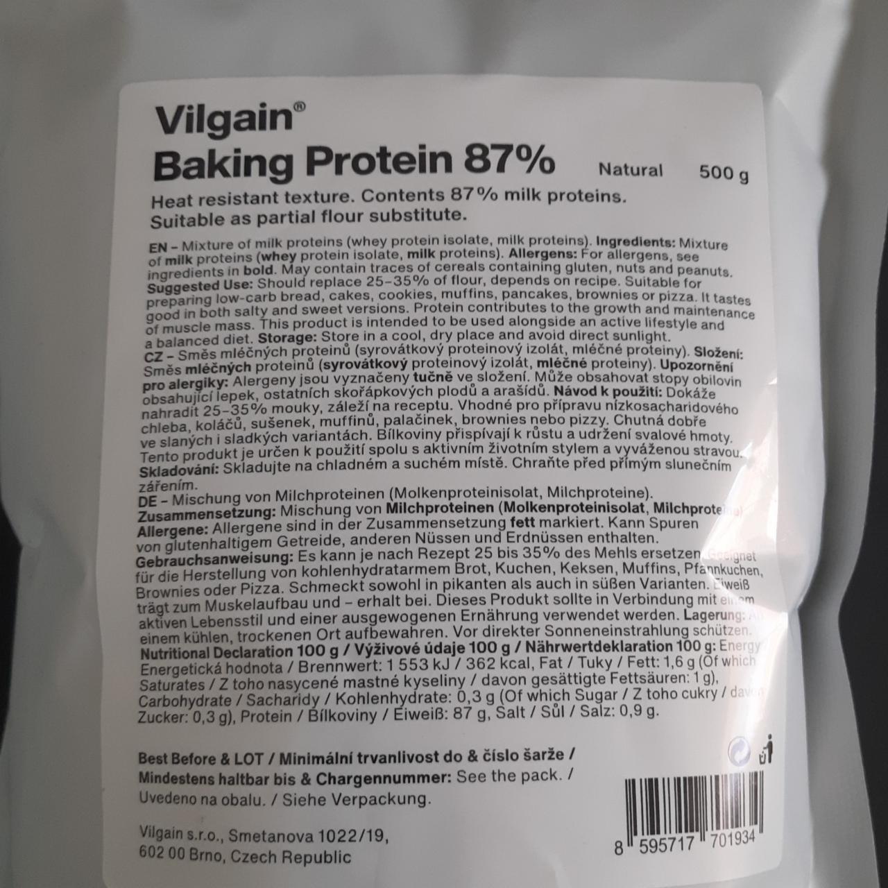 Fotografie - Baking protein 87% Vilgain