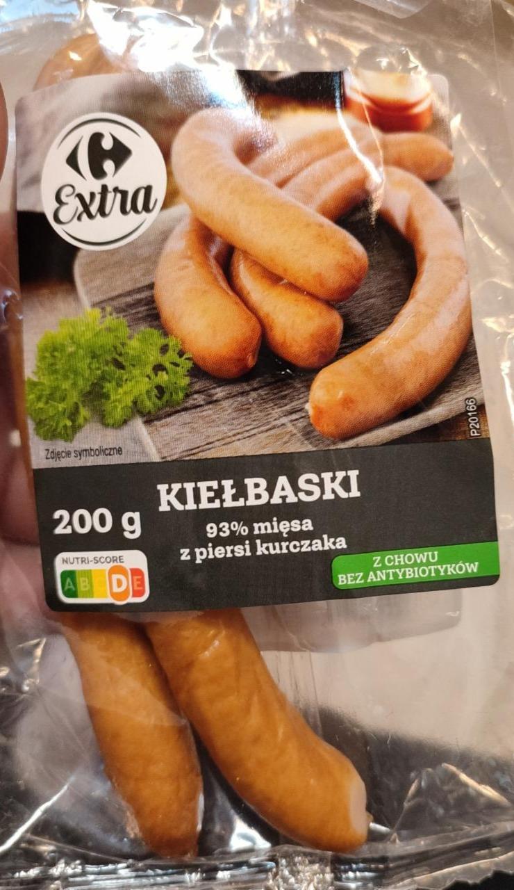 Fotografie - Kiełbaski 93% mięsa z piersi kurczaka Carrefour Extra