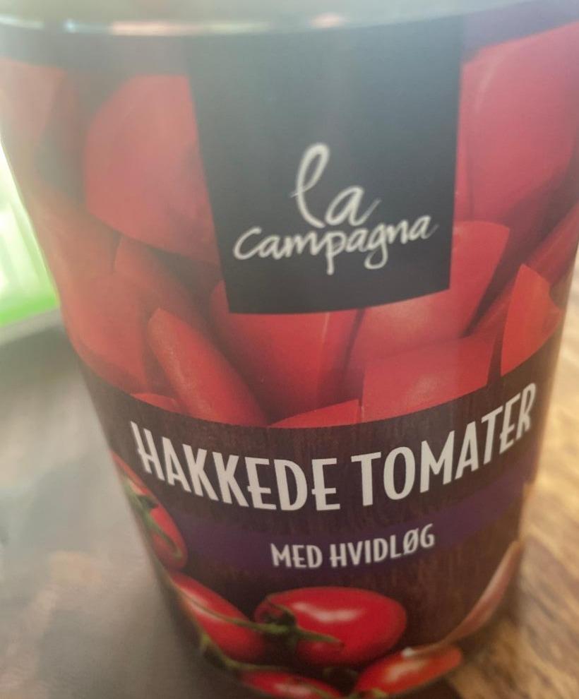 Fotografie - hakkede tomater med hvidlog La Campagna