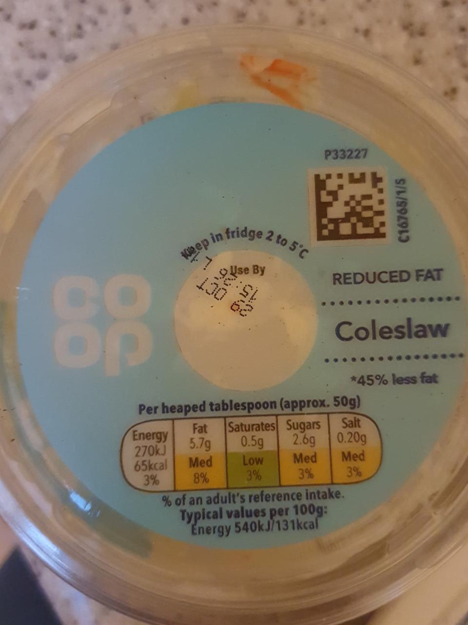Fotografie - reduced fat coleslaw Coop